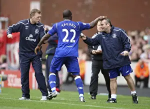 Framed Print : Yakubu's Thriller: The Iconic Goal That Kicked Off Everton's Premier League Victory at Stoke City (September 14, 2008)