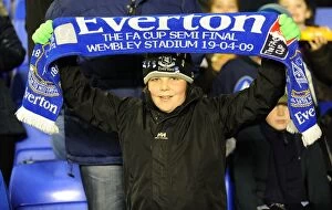 Images Dated 10th November 2010: Young Everton Fan's Thrill at Goodison Park: Everton vs. Bolton Wanderers