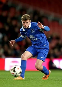 Images Dated 10th March 2014: Young Everton Star Ryan Ledson Takes on Arsenal in FA Youth Cup Sixth Round Showdown